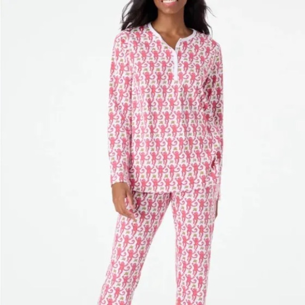 ROLLER RABBIT PINK MONKEY PJS